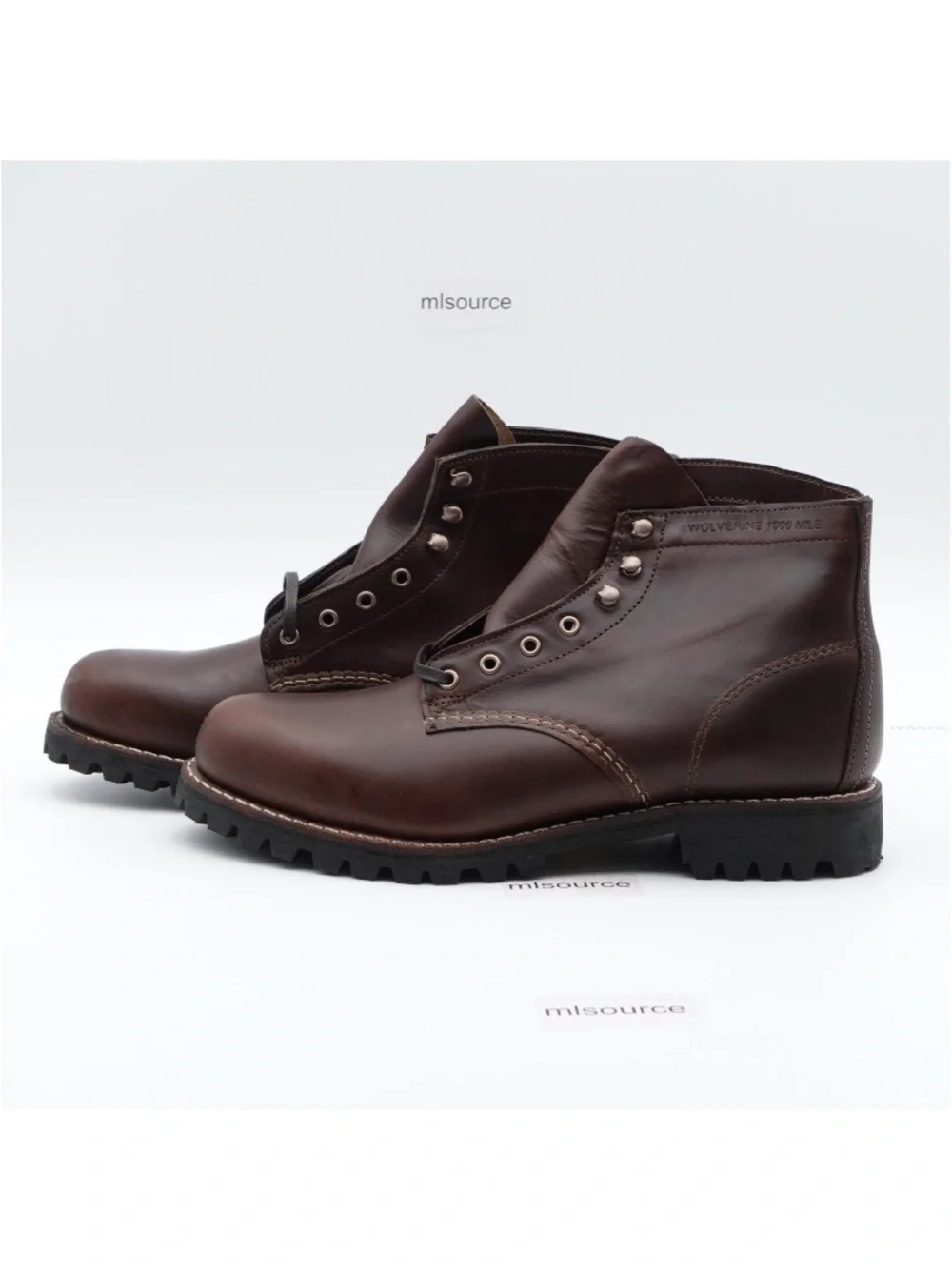 Wolverine 1000 Mile Men's Plain Toe Rugged Vibram Sole Boots W990103 Brown